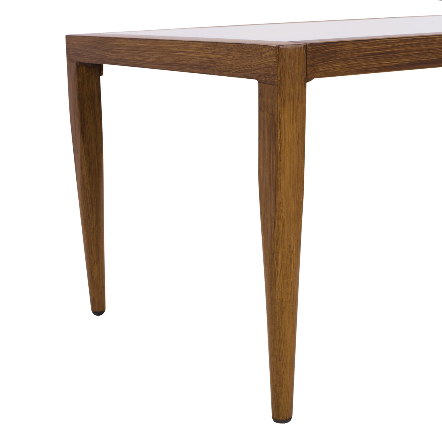 ΤΡΑΠΕΖΙ MEIR ΣΑΛΟΝΙΟΥ ΑΛΟΥΜΙΝΙΟΥ BAMBOO LOOK ΜΕ ΓΥΑΛΙ 100Χ58Χ46 HM5551.01 - Pakobazaar