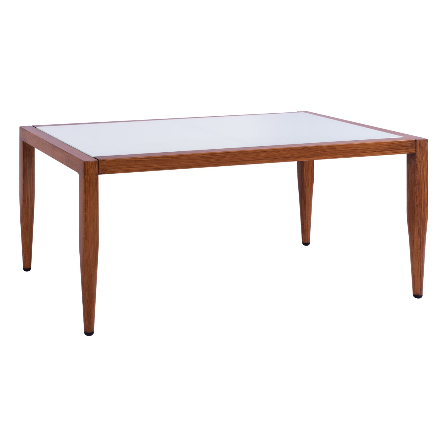 ΤΡΑΠΕΖΙ MEIR ΣΑΛΟΝΙΟΥ ΑΛΟΥΜΙΝΙΟΥ BAMBOO LOOK ΜΕ ΓΥΑΛΙ 100Χ58Χ46 HM5551.01 - Pakobazaar