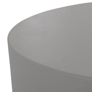 ΤΡΑΠΕΖΙ ΜΕΣΗΣ ΣΤΡΟΓΓΥΛΟ KYOKO HM6579.01 ΓΚΡΙ FIBER CEMENT Φ90x34Υεκ. - Pakobazaar