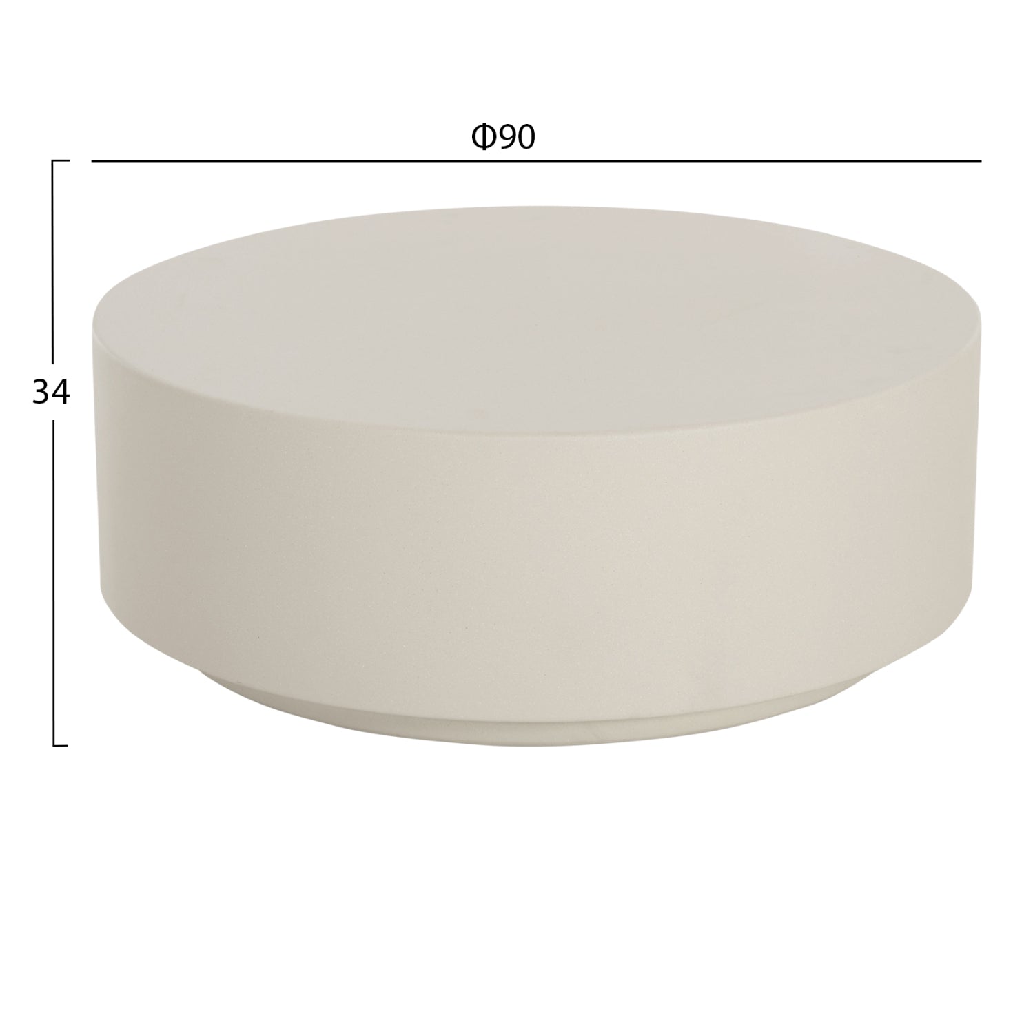 ΤΡΑΠΕΖΙ ΜΕΣΗΣ ΣΤΡΟΓΓΥΛΟ KYOKO HM6579.02 ΜΠΕΖ FIBER CEMENT Φ90x34Υεκ. - Pakobazaar