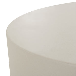 ΤΡΑΠΕΖΙ ΜΕΣΗΣ ΣΤΡΟΓΓΥΛΟ KYOKO HM6579.02 ΜΠΕΖ FIBER CEMENT Φ90x34Υεκ. - Pakobazaar