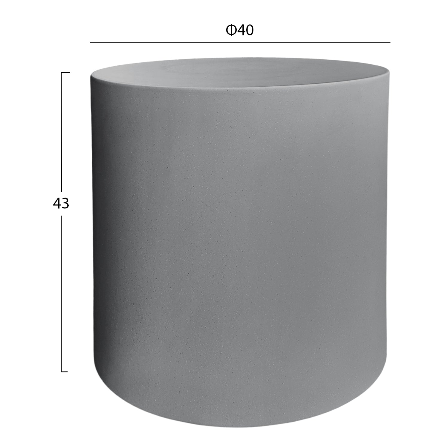 ΤΡΑΠΕΖΙ ΜΕΣΗΣ ΣΤΡΟΓΓΥΛΟ KYOKO HM6592.01 ΓΚΡΙ FIBER CEMENT Φ40x43Υεκ. - Pakobazaar