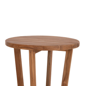 ΤΡΑΠΕΖΙ ΜΕΣΗΣ ΣΤΡΟΓΓΥΛΟ KOLIN HM6650 ΞΥΛΟ TEAK ΦΥΣΙΚΟ Φ65x65Υεκ. - Pakobazaar