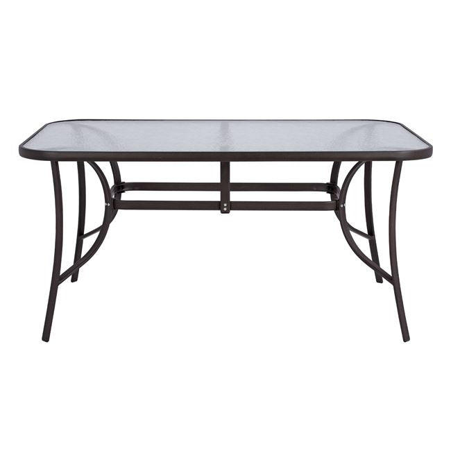 ΤΡΑΠΕΖΙ BRUNO 150X90Χ72Υεκ. ΚΑΦΕ ΜΕΤΑΛΛΙΚΟ ΜΕ ΓΥΑΛΙΝΗ ΕΠΙΦΑΝΕΙΑ HM5145.02 - Pakobazaar