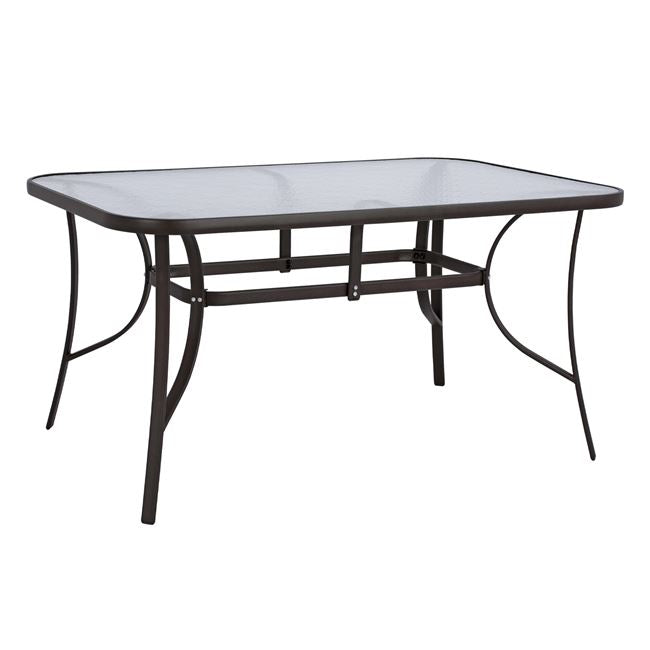 ΤΡΑΠΕΖΙ BRUNO 150X90Χ72Υεκ. ΚΑΦΕ ΜΕΤΑΛΛΙΚΟ ΜΕ ΓΥΑΛΙΝΗ ΕΠΙΦΑΝΕΙΑ HM5145.02 - Pakobazaar