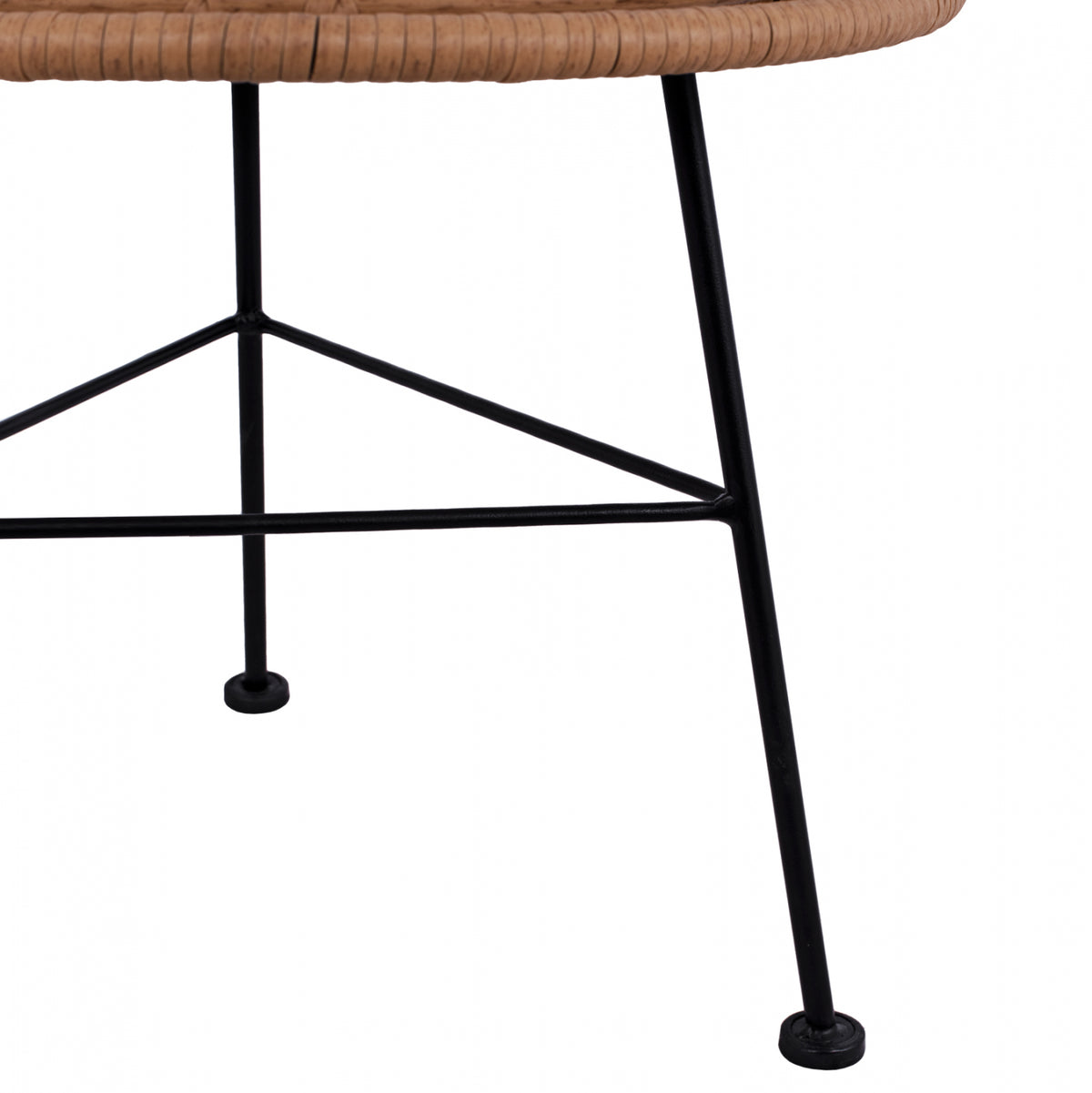 ΤΡΑΠΕΖΙ ΜΕΤΑΛΛΙΚΟ ALLEGRA HM5459 ΜΕ WICKER ΜΠΕΖ ΚΑΙ ΓΥΑΛΙ Φ45Χ46Υεκ. - Pakobazaar
