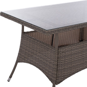 ΤΡΑΠΕΖΙ ΜΕΤΑΛΛΙΚΟ MILITARY RATTAN ΓΚΡΙ HM5141.31 120x70x75Υ εκ. - Pakobazaar