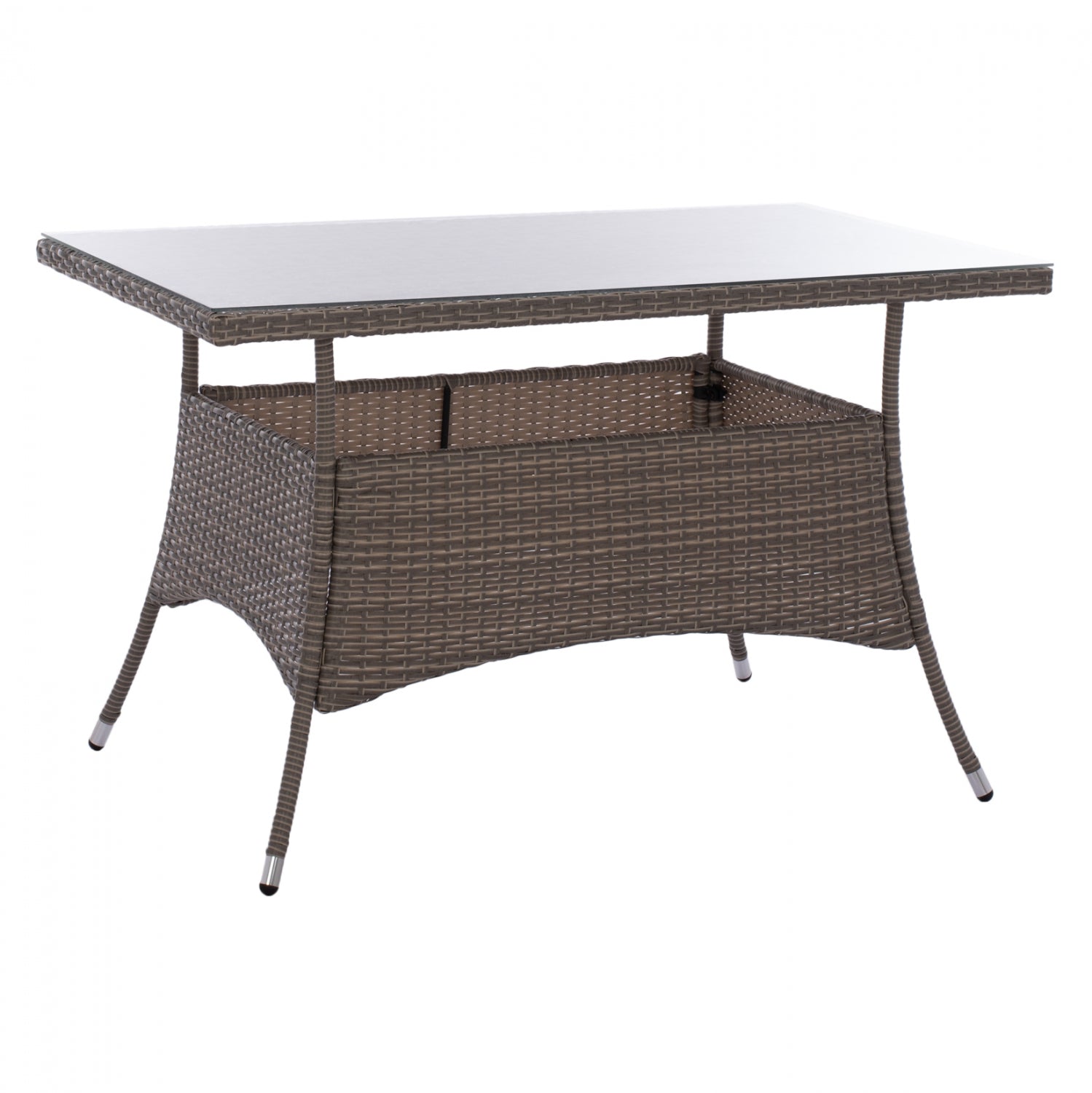 ΤΡΑΠΕΖΙ ΜΕΤΑΛΛΙΚΟ MILITARY RATTAN ΓΚΡΙ HM5141.31 120x70x75Υ εκ. - Pakobazaar