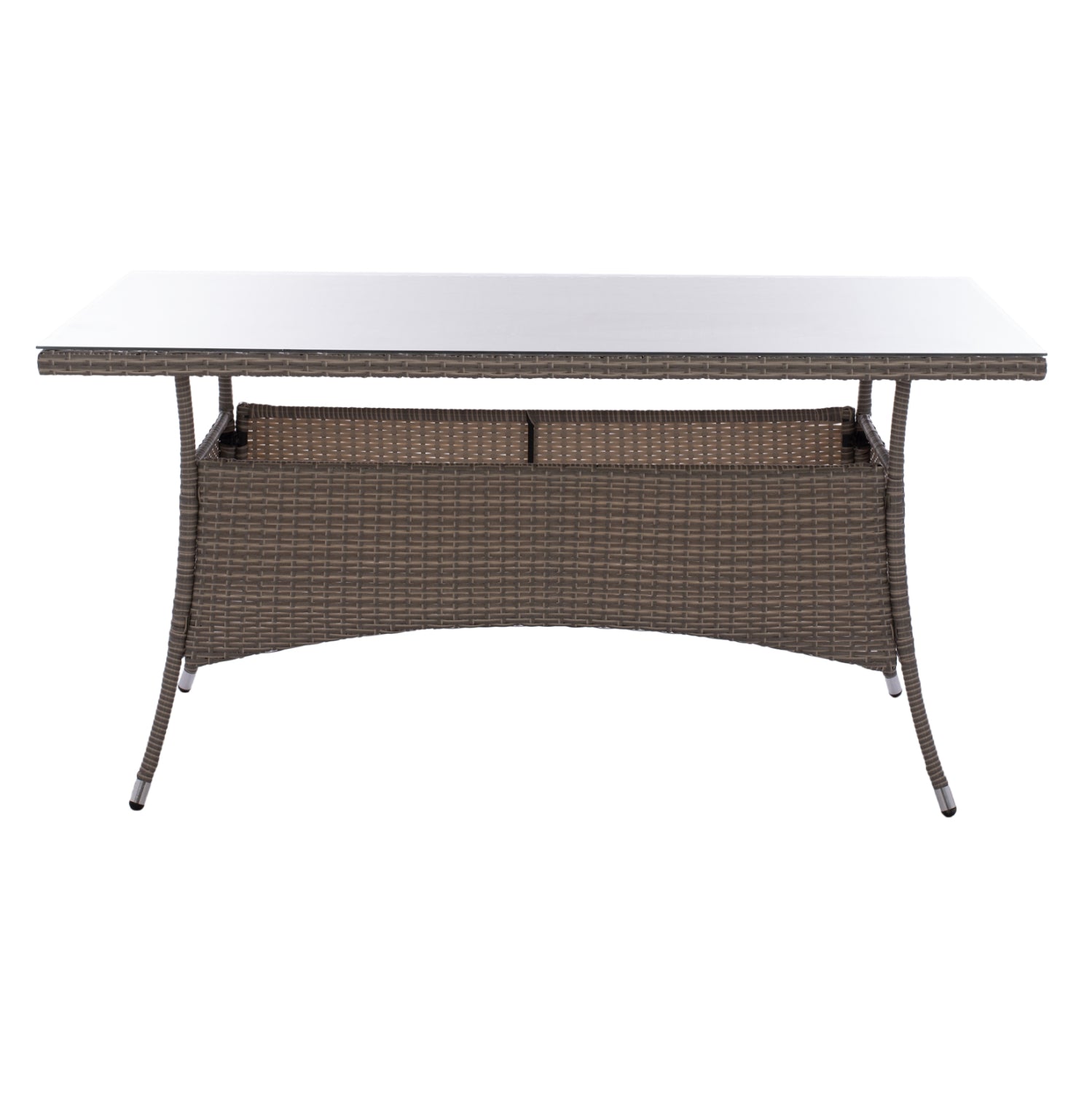 ΤΡΑΠΕΖΙ ΜΕΤΑΛΛΙΚΟ MINSK RATTAN ΓΚΡΙ HM5507.01 150x90x75Υ εκ. - Pakobazaar