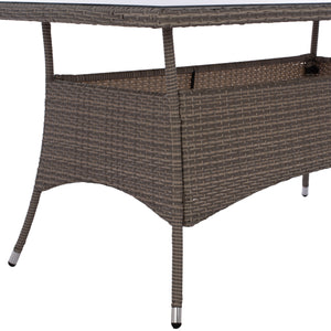 ΤΡΑΠΕΖΙ ΜΕΤΑΛΛΙΚΟ MINSK RATTAN ΓΚΡΙ HM5507.01 150x90x75Υ εκ. - Pakobazaar