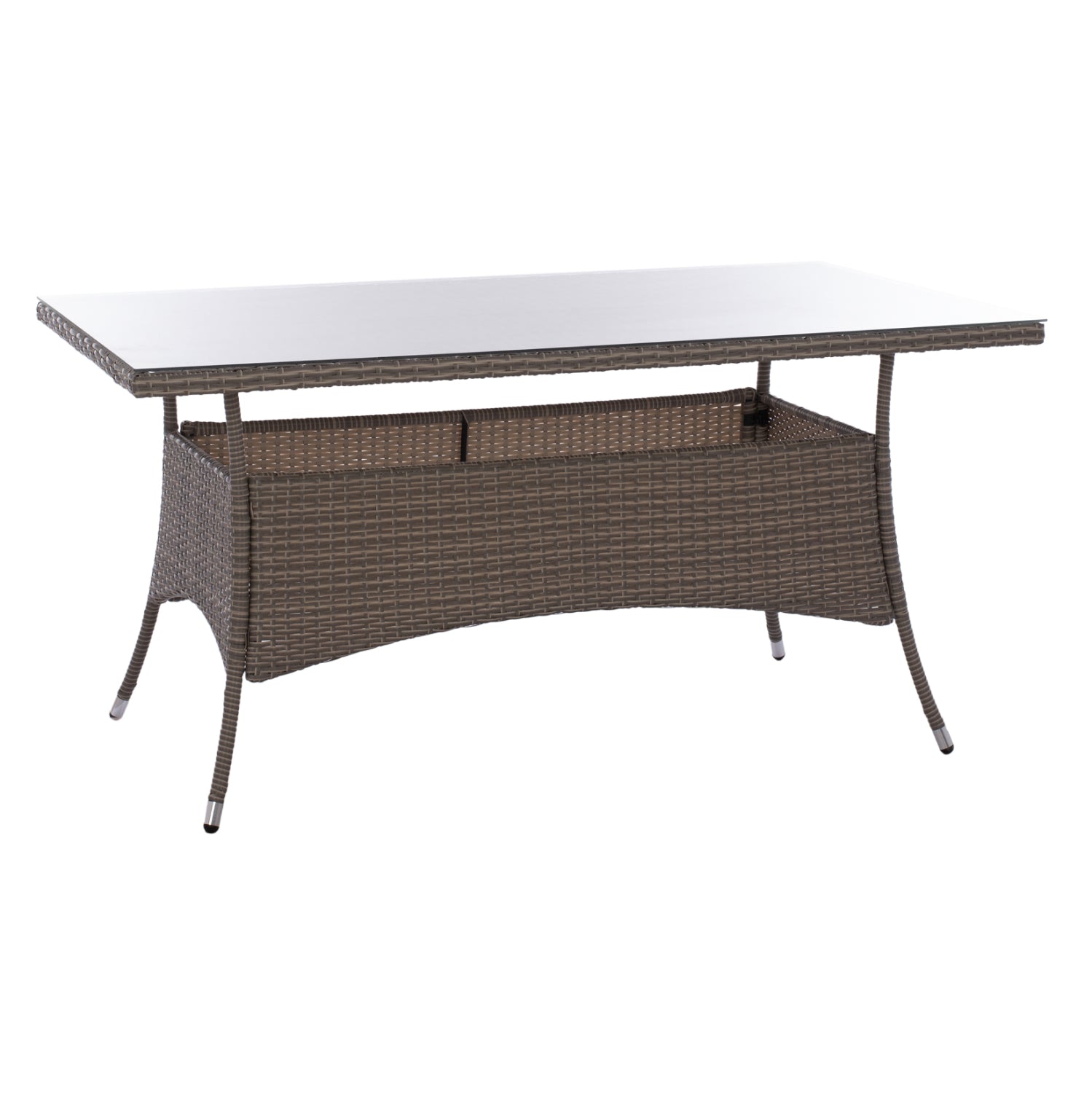 ΤΡΑΠΕΖΙ ΜΕΤΑΛΛΙΚΟ MINSK RATTAN ΓΚΡΙ HM5507.01 150x90x75Υ εκ. - Pakobazaar