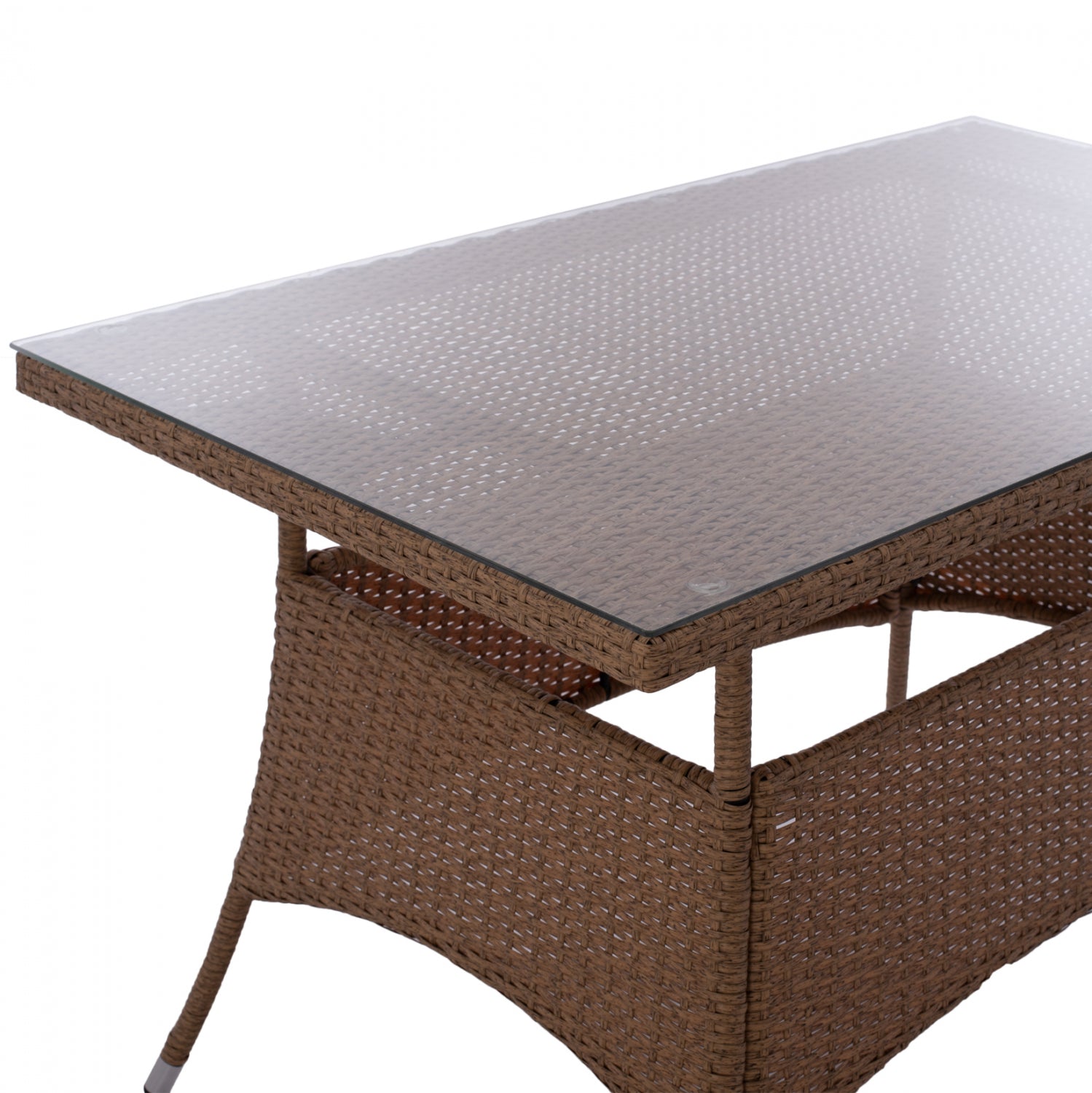 ΤΡΑΠΕΖΙ ΜΕΤΑΛΛΙΚΟ MILITARY RATTAN ΜΠΕΖ ΚΑΦΕ HM5141.32 120x70x75Υ εκ. - Pakobazaar
