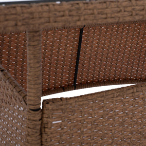 ΤΡΑΠΕΖΙ ΜΕΤΑΛΛΙΚΟ MILITARY RATTAN ΜΠΕΖ ΚΑΦΕ HM5141.32 120x70x75Υ εκ. - Pakobazaar