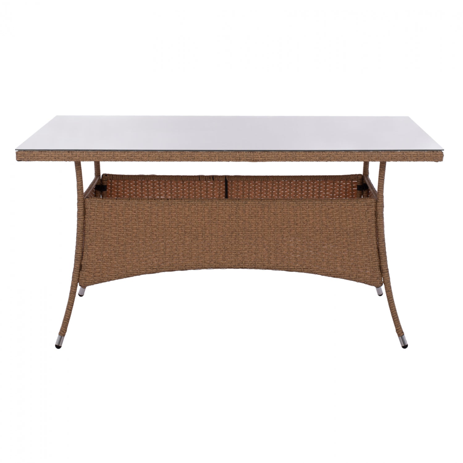 ΤΡΑΠΕΖΙ ΜΕΤΑΛΛΙΚΟ MINSK RATTAN ΜΠΕΖ ΚΑΦΕ HM5507.02 150x90x75 εκ. - Pakobazaar