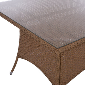 ΤΡΑΠΕΖΙ ΜΕΤΑΛΛΙΚΟ MINSK RATTAN ΜΠΕΖ ΚΑΦΕ HM5507.02 150x90x75 εκ. - Pakobazaar