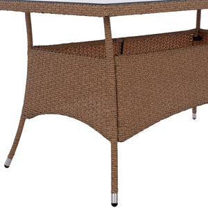 ΤΡΑΠΕΖΙ ΜΕΤΑΛΛΙΚΟ MINSK RATTAN ΜΠΕΖ ΚΑΦΕ HM5507.02 150x90x75 εκ. - Pakobazaar