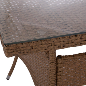 ΤΡΑΠΕΖΙ ΜΕΤΑΛΛΙΚΟ MINSK RATTAN ΜΠΕΖ ΚΑΦΕ HM5507.02 150x90x75 εκ. - Pakobazaar