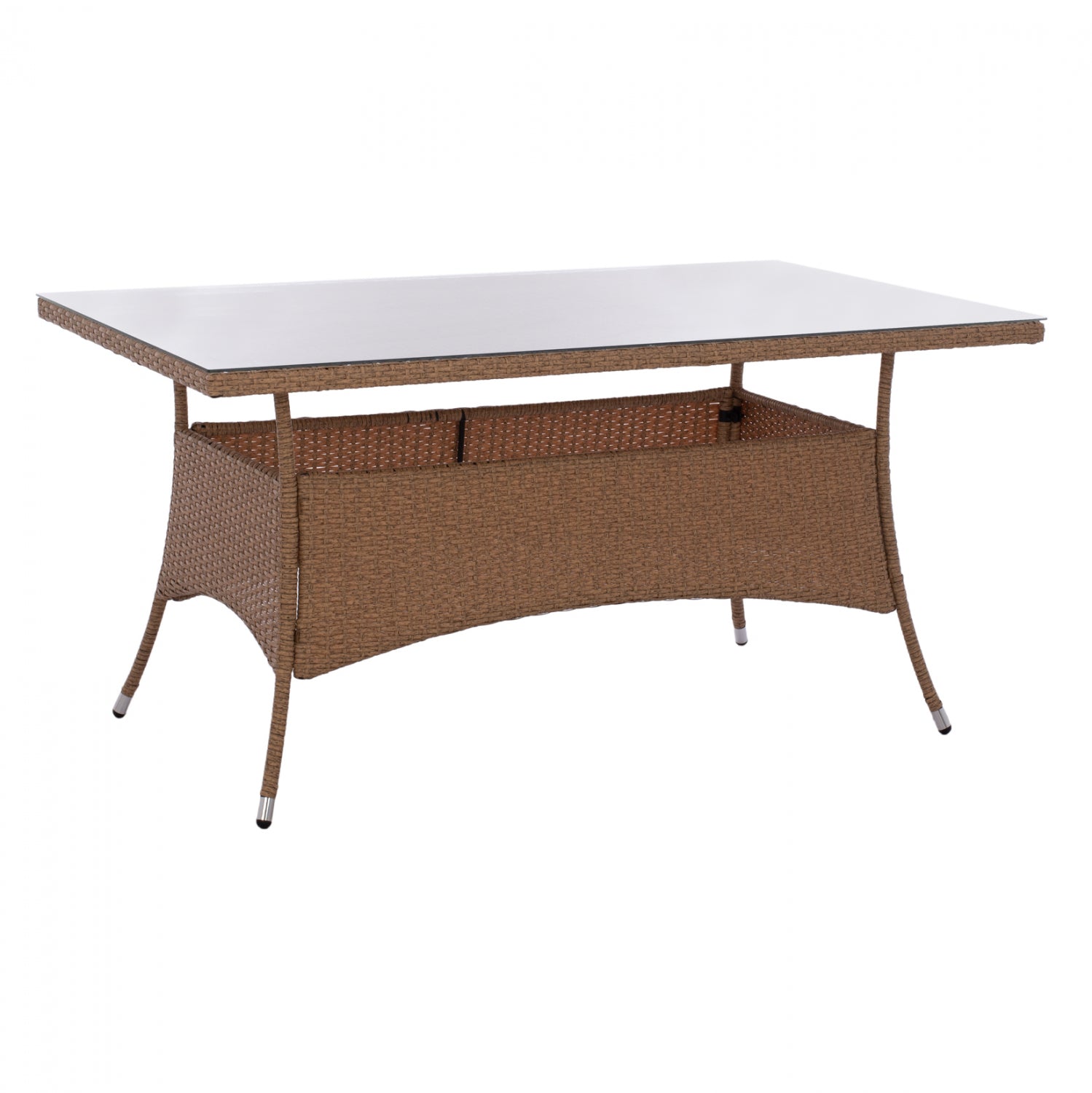 ΤΡΑΠΕΖΙ ΜΕΤΑΛΛΙΚΟ MINSK RATTAN ΜΠΕΖ ΚΑΦΕ HM5507.02 150x90x75 εκ. - Pakobazaar