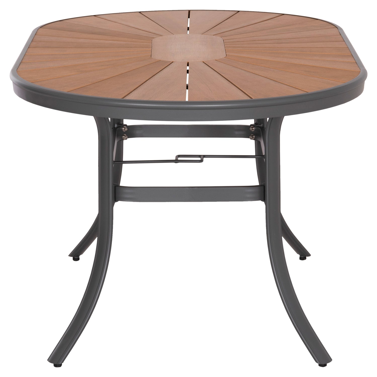 ΤΡΑΠΕΖΙ ΟΒΑΛ ΕΞ.ΧΩΡΟΥ TELAMO HM6288.01 ΑΛΟΥΜΙΝΙΟ ΑΝΘΡΑΚΙ-POLYWOOD ΦΥΣΙΚΟ 160x90x73,5Υεκ - Pakobazaar