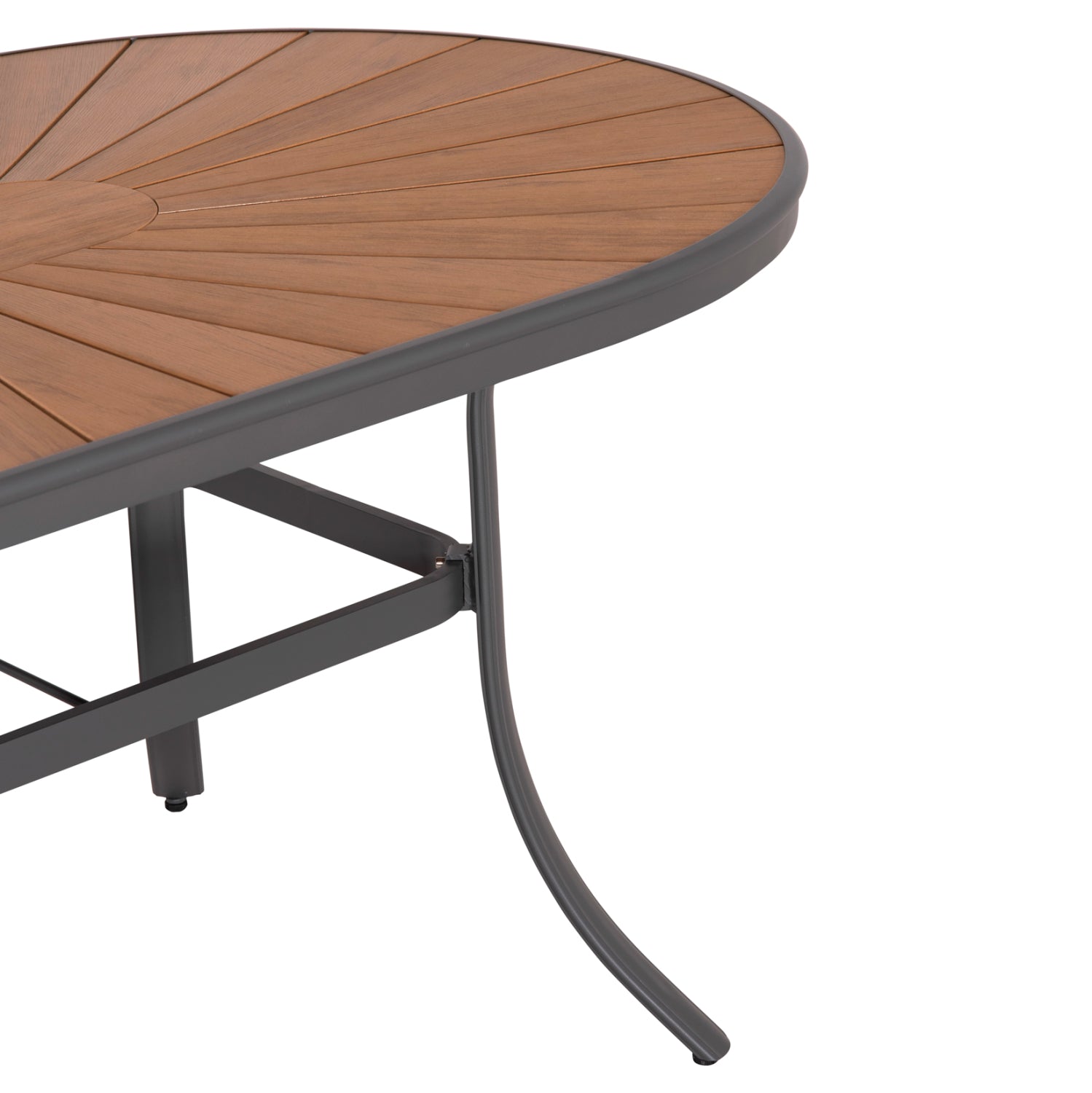 ΤΡΑΠΕΖΙ ΟΒΑΛ ΕΞ.ΧΩΡΟΥ TELAMO HM6288.01 ΑΛΟΥΜΙΝΙΟ ΑΝΘΡΑΚΙ-POLYWOOD ΦΥΣΙΚΟ 160x90x73,5Υεκ - Pakobazaar