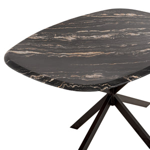 ΤΡΑΠΕΖΙ ΟΒΑΛ RODDEN HM11903.02 ΜΕ WERZALIT BLACK/GOLD MARBLE-ΜΑΥΡΗ ΒΑΣΗ 146x94x75Υεκ - Pakobazaar