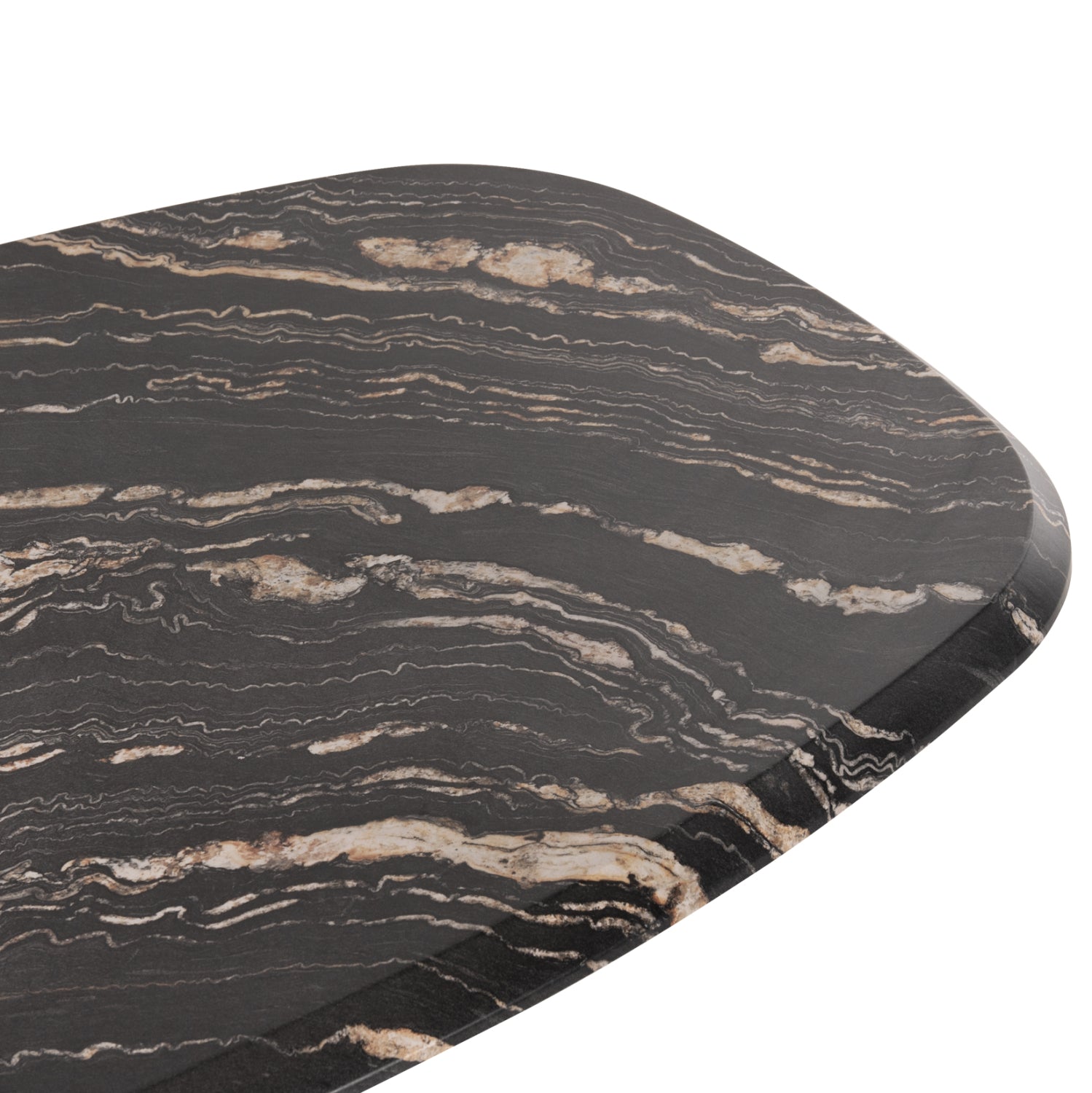 ΤΡΑΠΕΖΙ ΟΒΑΛ RODDEN HM11903.02 ΜΕ WERZALIT BLACK/GOLD MARBLE-ΜΑΥΡΗ ΒΑΣΗ 146x94x75Υεκ - Pakobazaar