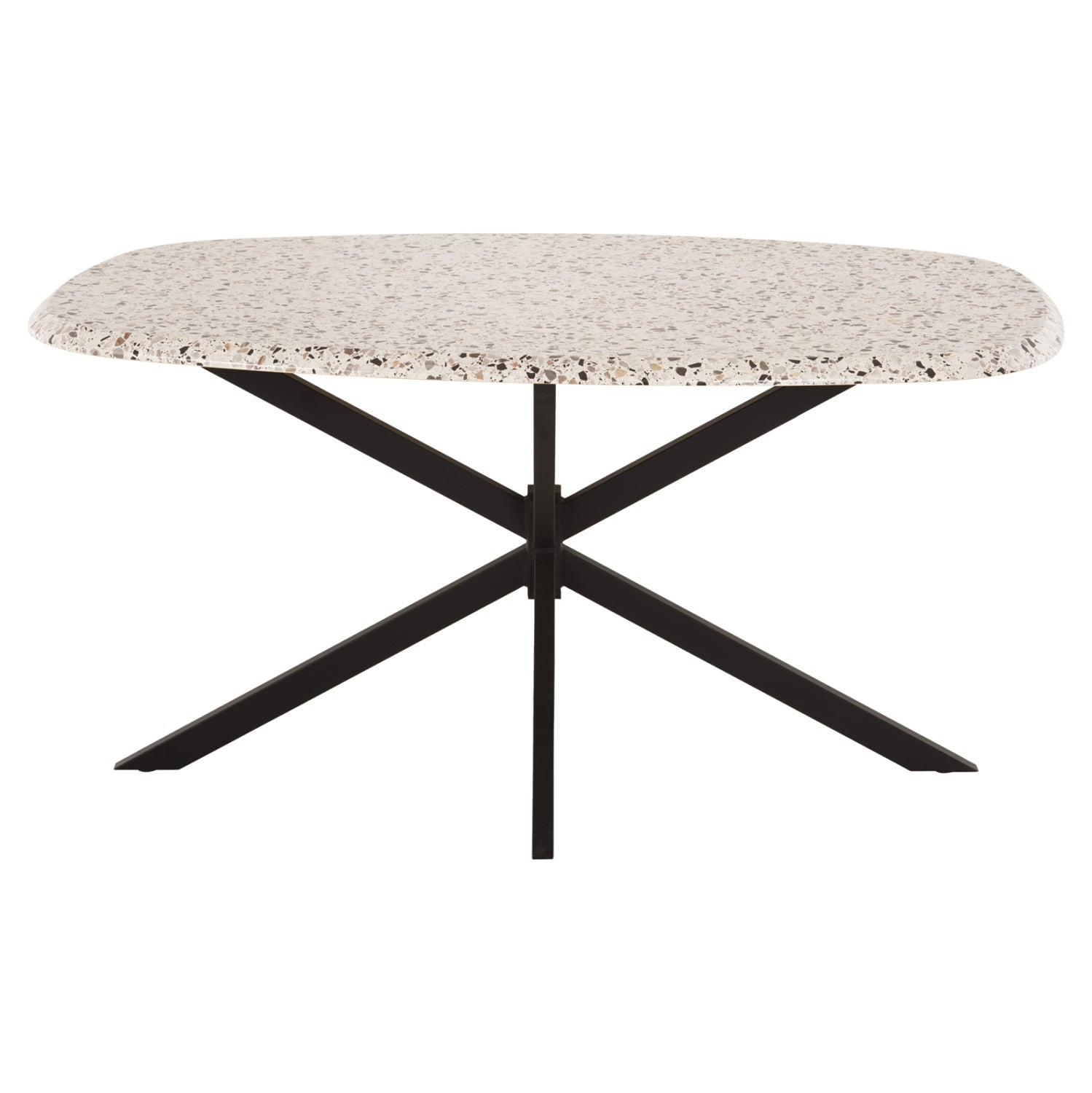 ΤΡΑΠΕΖΙ ΟΒΑΛ RODDEN HM11903.03 ΜΕ WERZALIT TERRAZZO-ΜΑΥΡΗ ΧΙΑΣΤΙ ΒΑΣΗ 146x94x75Υεκ - Pakobazaar