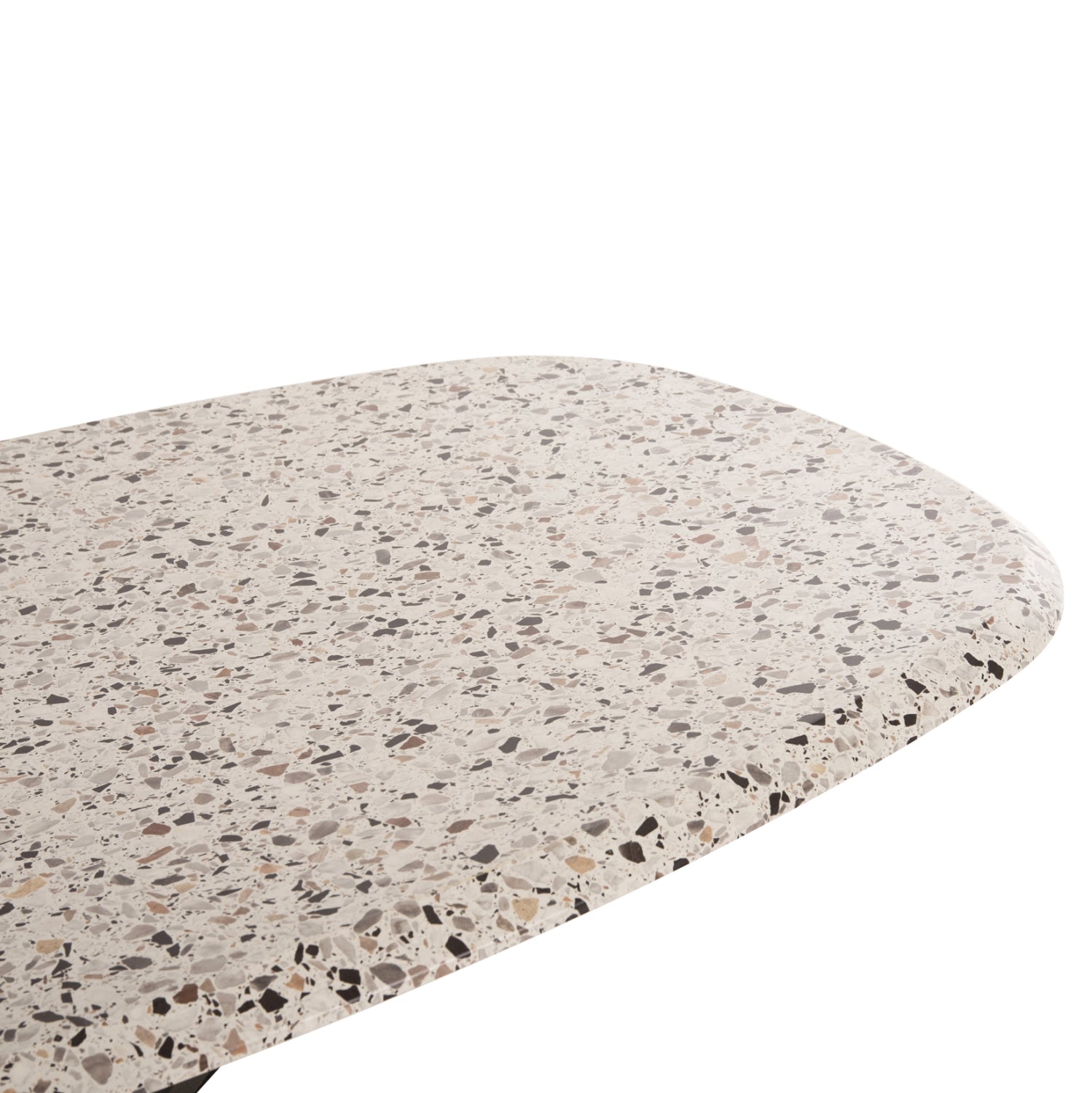 ΤΡΑΠΕΖΙ ΟΒΑΛ RODDEN HM11903.03 ΜΕ WERZALIT TERRAZZO-ΜΑΥΡΗ ΧΙΑΣΤΙ ΒΑΣΗ 146x94x75Υεκ - Pakobazaar