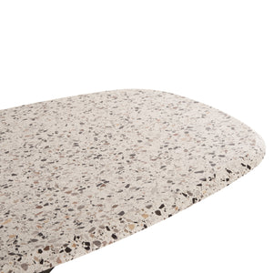 ΤΡΑΠΕΖΙ ΟΒΑΛ RODDEN HM11903.03 ΜΕ WERZALIT TERRAZZO-ΜΑΥΡΗ ΧΙΑΣΤΙ ΒΑΣΗ 146x94x75Υεκ - Pakobazaar