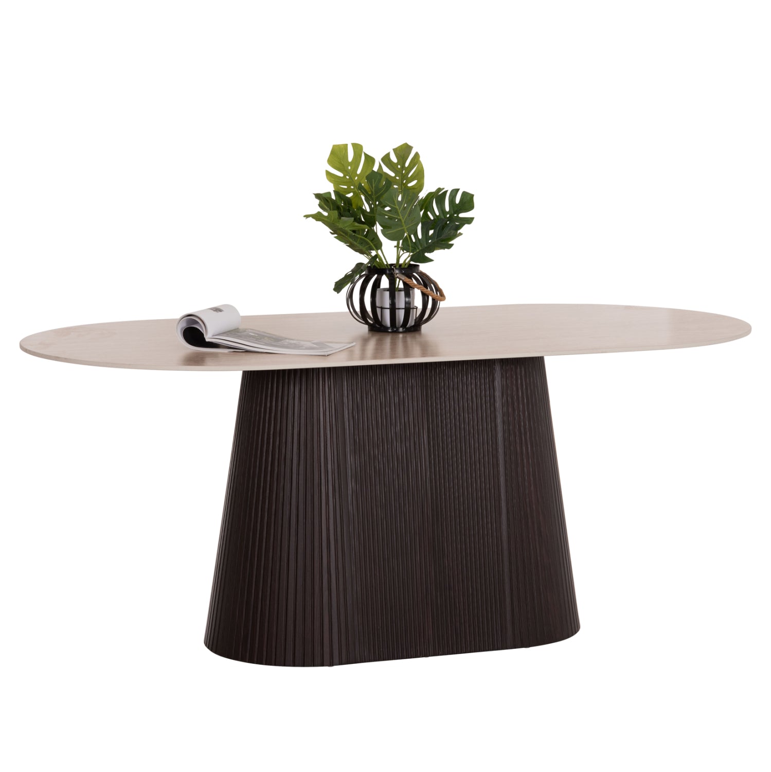 ΤΡΑΠΕΖΙ ΟΒΑΛ CATER HM18320 ΚΕΡΑΜΙΚΟ TOP ΟΨΗ ΤΡΑΒΕΡΤΙΝΑΣ-MDF ΒΑΣΗ 180x90x74Υεκ - Pakobazaar