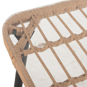 ΤΡΑΠΕΖΙ ΟΡΘΟΓΩΝΙΟ ALLEGRA HM5537.11 ΜΕΤΑΛ.ΜΑΥΡΟ-P.E. RATTAN ΦΥΣΙΚΟ 139,5x79,5x73Υεκ. - Pakobazaar