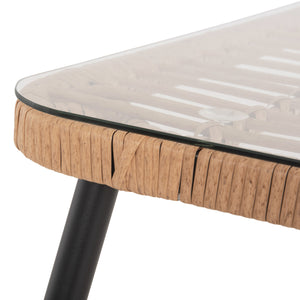 ΤΡΑΠΕΖΙ ΟΡΘΟΓΩΝΙΟ ALLEGRA HM5538.11 ΜΕΤΑΛ.ΜΑΥΡΟ-P.E. RATTAN ΦΥΣΙΚΟ 159,5x89,5x72Υεκ. - Pakobazaar