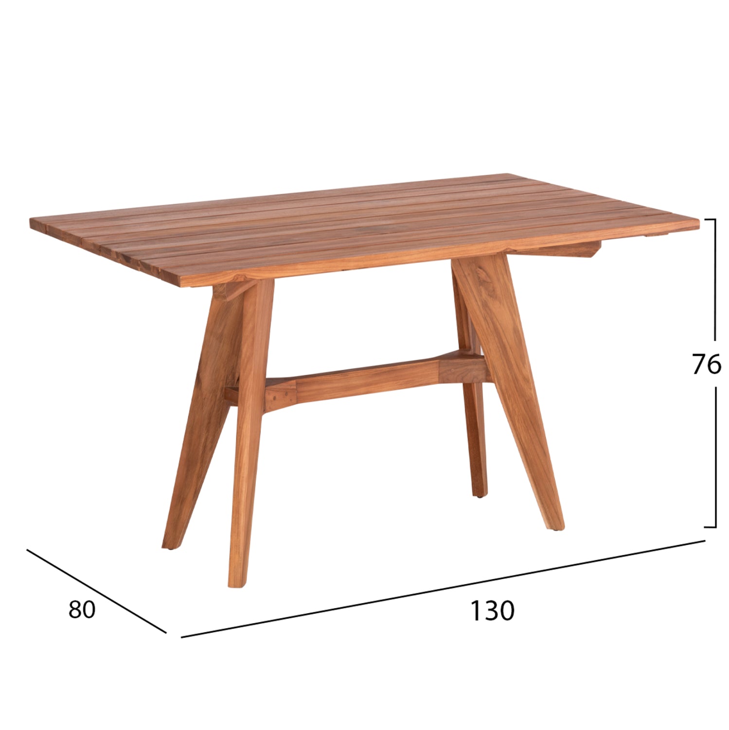 ΤΡΑΠΕΖΙ ΟΡΘΟΓΩΝΙΟ LEO HM6137 ΜΑΣΙΦ ΞΥΛΟ ΤΕΑΚ 130x80x76Υεκ. - Pakobazaar