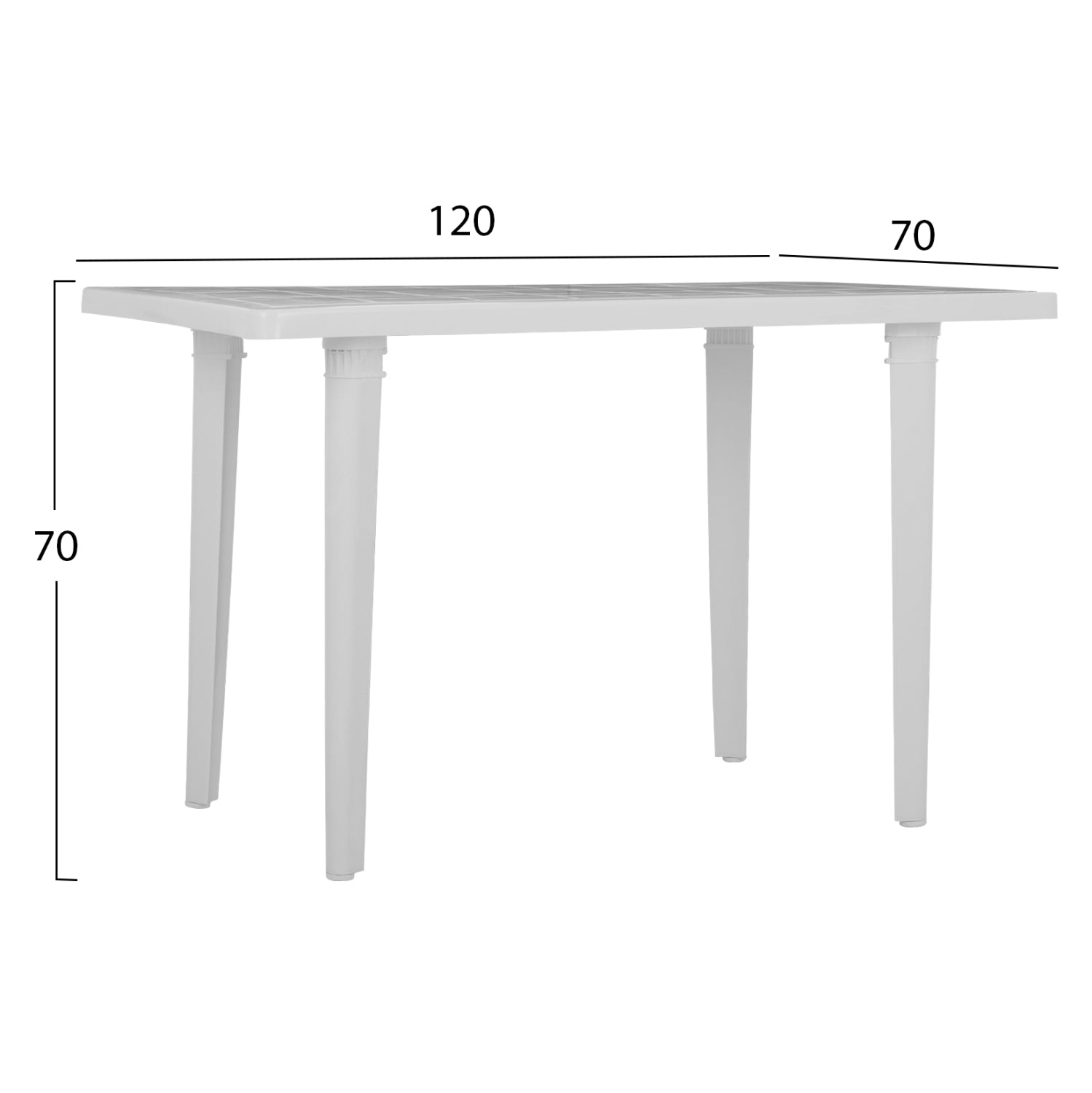 ΤΡΑΠΕΖΙ ΠΛΑΣΤΙΚΟ 70X120X70εκ. ΛΕΥΚΟ 303002034 - Pakobazaar