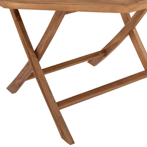 ΤΡΑΠΕΖΙ ΠΟΛΥΓΩΝΟ KENDALL ΠΤΥΣΣΟΜΕΝΟ HM9545 TEAK ΣΕ ΦΥΣΙΚΟ ΧΡΩΜΑ 120x120x75Yεκ. - Pakobazaar