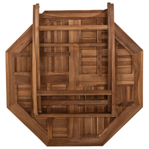 ΤΡΑΠΕΖΙ ΠΟΛΥΓΩΝΟ KENDALL ΠΤΥΣΣΟΜΕΝΟ HM9545 TEAK ΣΕ ΦΥΣΙΚΟ ΧΡΩΜΑ 120x120x75Yεκ. - Pakobazaar