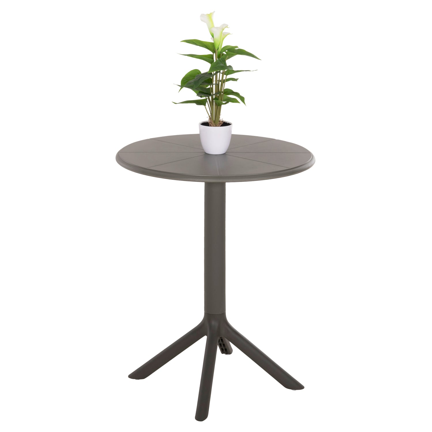ΤΡΑΠΕΖΙ ΠΟΛΥΠΡΟΠΥΛΕΝΙΟΥ ΣΤΡΟΓΓΥΛΟ TERRIN HM6124.15 OLIVE GREEN Φ60x75Υεκ. - Pakobazaar