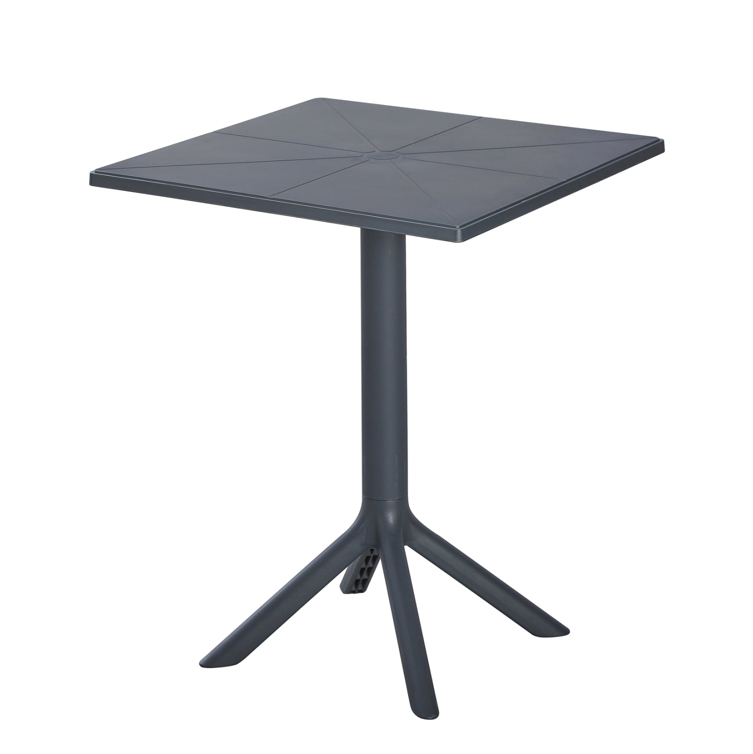 ΤΡΑΠΕΖΙ ΠΟΛΥΠΡΟΠΥΛΕΝΙΟΥ ΤΕΤΡΑΓΩΝΟ TERRIN HM6125.20 ΣΚΟΥΡΟ ΓΚΡΙ 60,5x60,5x76,5Υεκ. - Pakobazaar