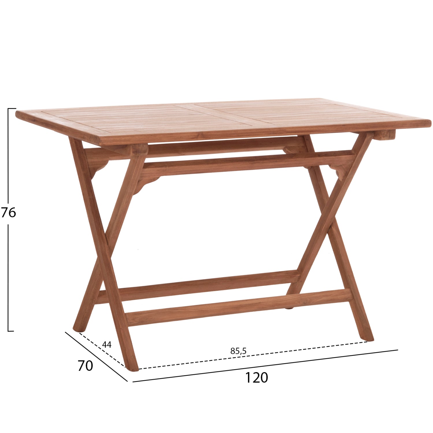 ΤΡΑΠΕΖΙ ΠΤΥΣΣΟΜΕΝΟ ΟΡΘΟΓΩΝΙΟ ERIS HM18117 ΞΥΛΟ TEAK--ΦΥΣΙΚΟ 120x70x76Υεκ. - Pakobazaar