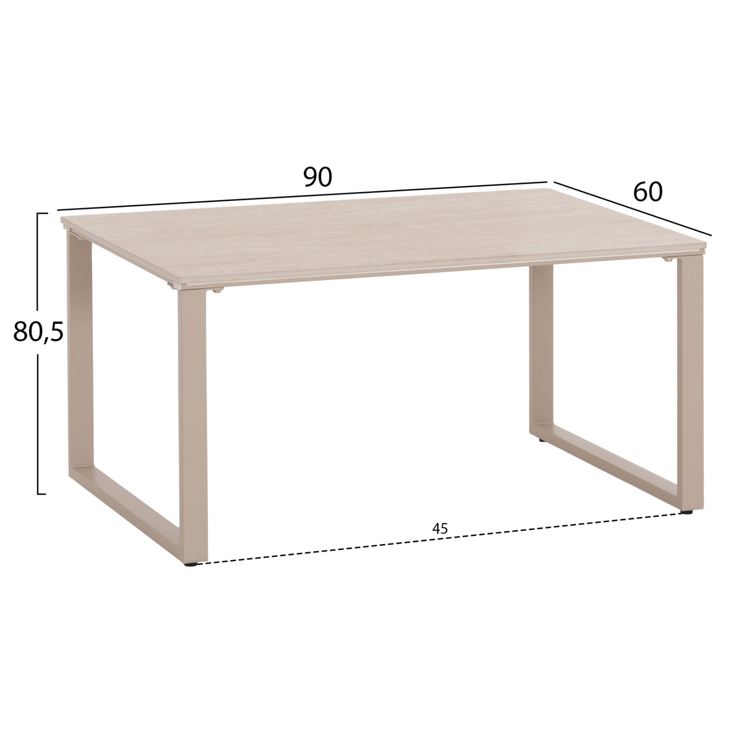 ΤΡΑΠΕΖΙ ΣΑΛΟΝΙΟΥ 2ΤΜΧ TERREN HM18365.02 ΜΠΕΖ ΠΟΔΙΑ--SINTERED STONE ΣΕ ΤΡΑΒΕΡΤΙΝΑ 120x70x45Υεκ - Pakobazaar