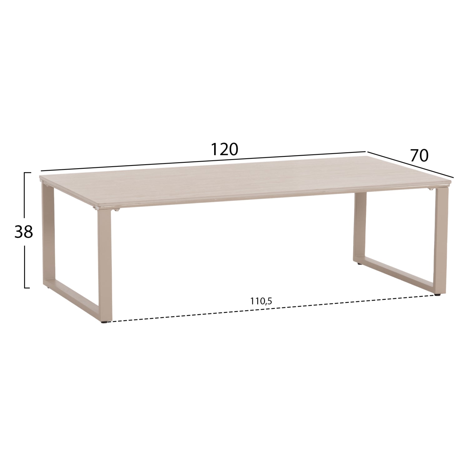 ΤΡΑΠΕΖΙ ΣΑΛΟΝΙΟΥ 2ΤΜΧ TERREN HM18365.02 ΜΠΕΖ ΠΟΔΙΑ--SINTERED STONE ΣΕ ΤΡΑΒΕΡΤΙΝΑ 120x70x45Υεκ - Pakobazaar
