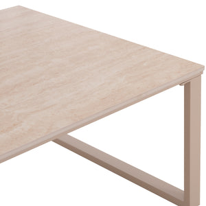 ΤΡΑΠΕΖΙ ΣΑΛΟΝΙΟΥ 2ΤΜΧ TERREN HM18365.02 ΜΠΕΖ ΠΟΔΙΑ--SINTERED STONE ΣΕ ΤΡΑΒΕΡΤΙΝΑ 120x70x45Υεκ - Pakobazaar