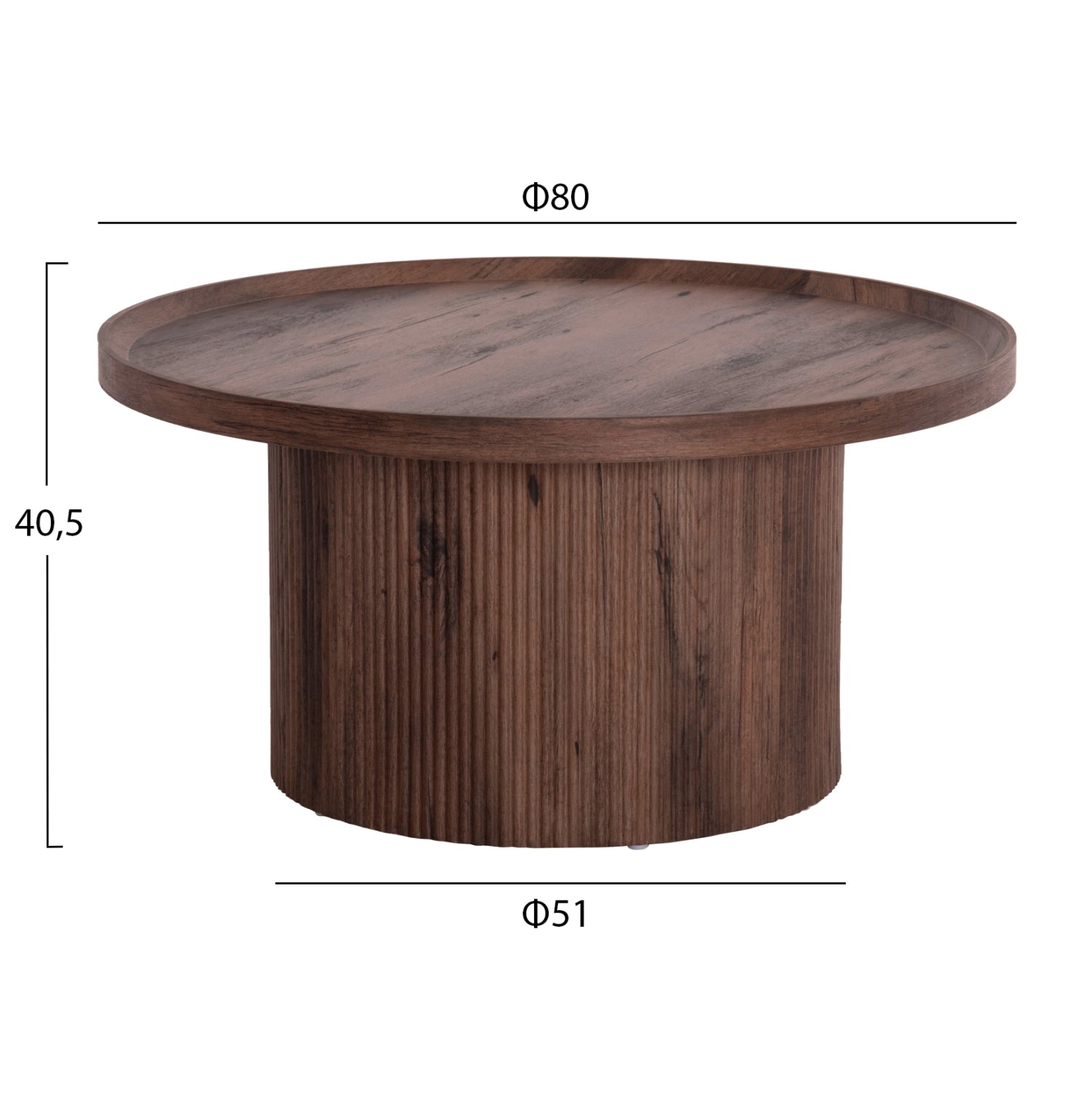 ΤΡΑΠΕΖΙ ΣΑΛΟΝΙΟΥ MARGON HM18026 MDF ΣΕ ΣΚΟΥΡΟ ΚΑΦΕ ΞΥΛΟΥ Φ80x40,5Υεκ. - Pakobazaar