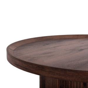 ΤΡΑΠΕΖΙ ΣΑΛΟΝΙΟΥ MARGON HM18026 MDF ΣΕ ΣΚΟΥΡΟ ΚΑΦΕ ΞΥΛΟΥ Φ80x40,5Υεκ. - Pakobazaar