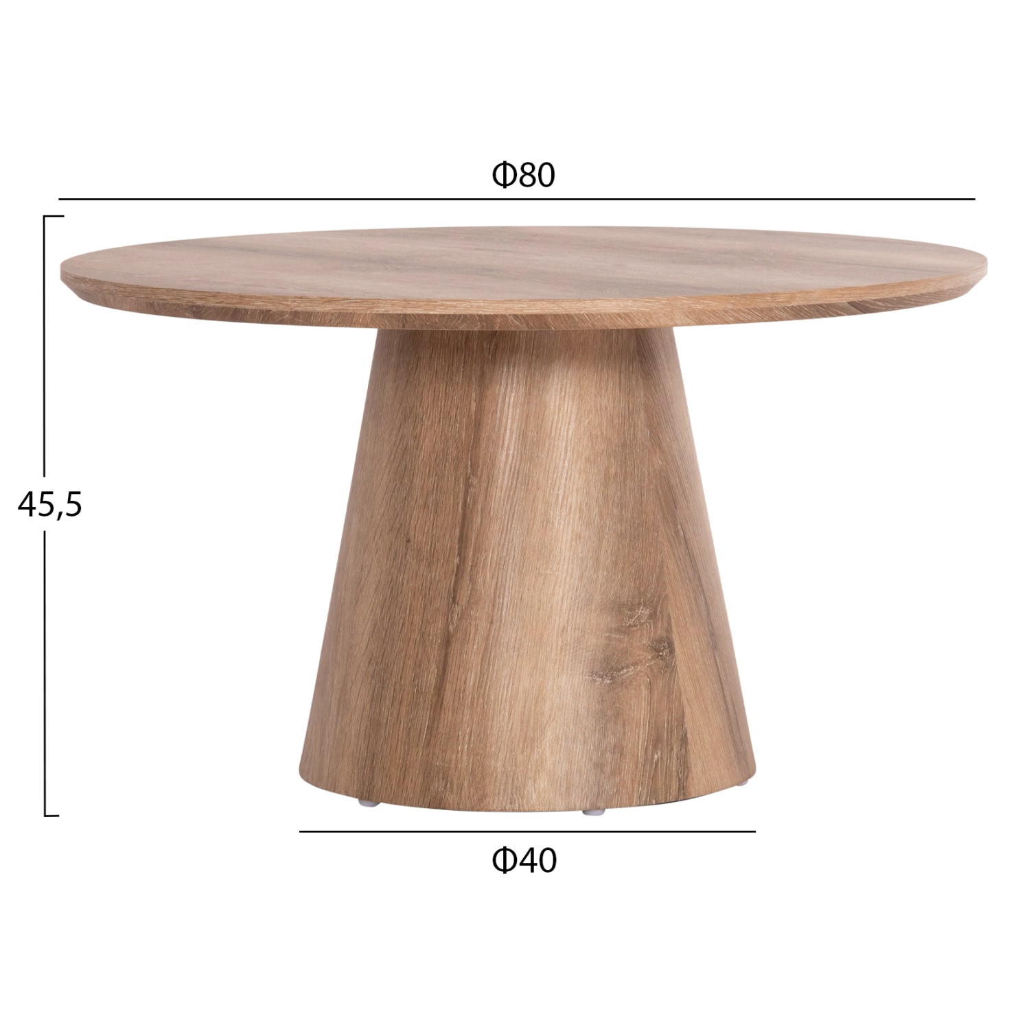 ΤΡΑΠΕΖΙ ΣΑΛΟΝΙΟΥ KARAN HM18028 MDF ΣΕ ΦΥΣΙΚΟ ΧΡΩΜΑ ΞΥΛΟΥ Φ80x45,5Υεκ. - Pakobazaar