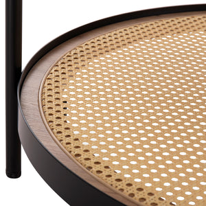 ΤΡΑΠΕΖΙ ΣΑΛΟΝΙΟΥ SEITZ HM18030 ΓΥΑΛΙ TOP-ΜΕΤΑΛΛΟ-RATTAN ΣΕ ΦΥΣΙΚΟ Φ80x45Υεκ. - Pakobazaar