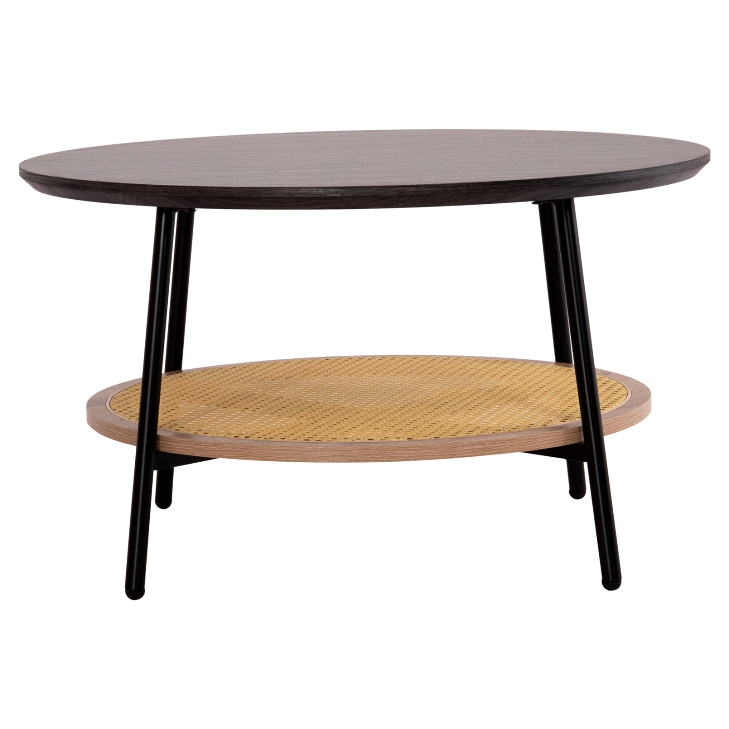 ΤΡΑΠΕΖΙ ΣΑΛΟΝΙΟΥ SEWELL HM18033 MDF ΣΕ ZEBRANO-ΜΕΤΑΛΛΙΚΑ ΠΟΔΙΑ-WICKER Φ80x46,5Υεκ. - Pakobazaar