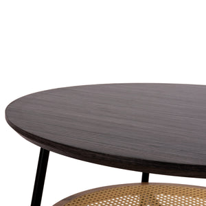 ΤΡΑΠΕΖΙ ΣΑΛΟΝΙΟΥ SEWELL HM18033 MDF ΣΕ ZEBRANO-ΜΕΤΑΛΛΙΚΑ ΠΟΔΙΑ-WICKER Φ80x46,5Υεκ. - Pakobazaar