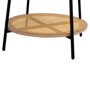 ΤΡΑΠΕΖΙ ΣΑΛΟΝΙΟΥ SEWELL HM18033 MDF ΣΕ ZEBRANO-ΜΕΤΑΛΛΙΚΑ ΠΟΔΙΑ-WICKER Φ80x46,5Υεκ. - Pakobazaar