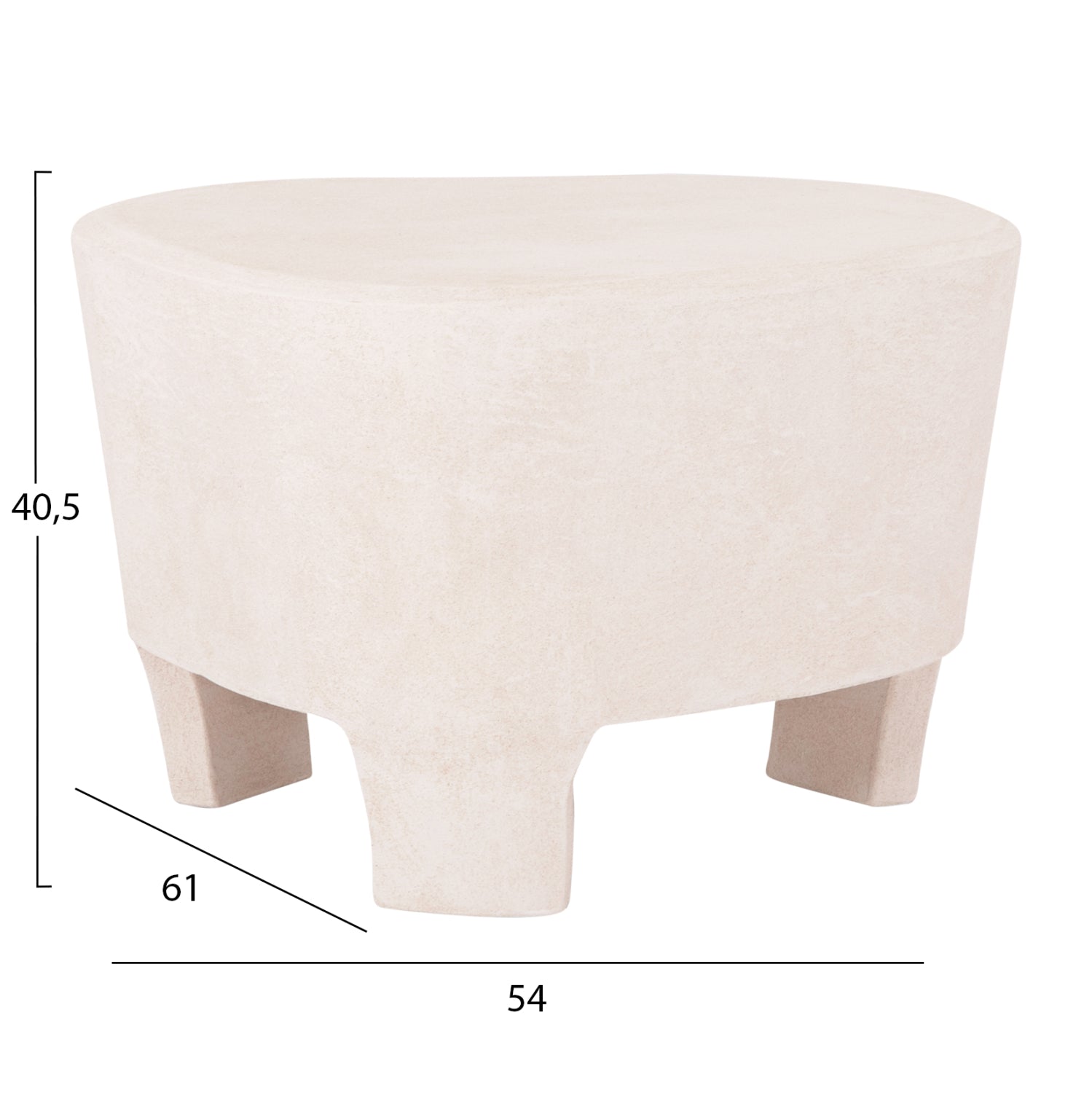 ΤΡΑΠΕΖΙ ΣΑΛΟΝΙΟΥ ΣΕΙΡΑ SANTORINI HM18053 MDF ΣΕ ΥΠΟΛΕΥΚΟ ΧΡΩΜΑ 54x61x40,5Υεκ. - Pakobazaar